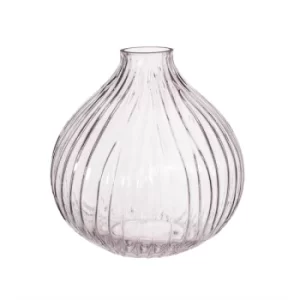 Image of Round Fluted Glass Vase Clear