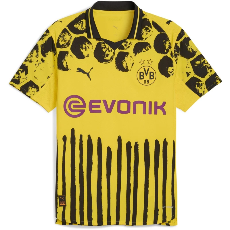 Image of Puma x KidsSuper Borussia Dortmund Authentic Home Shirt 2025 2026 Adults Yellow/Black male XS