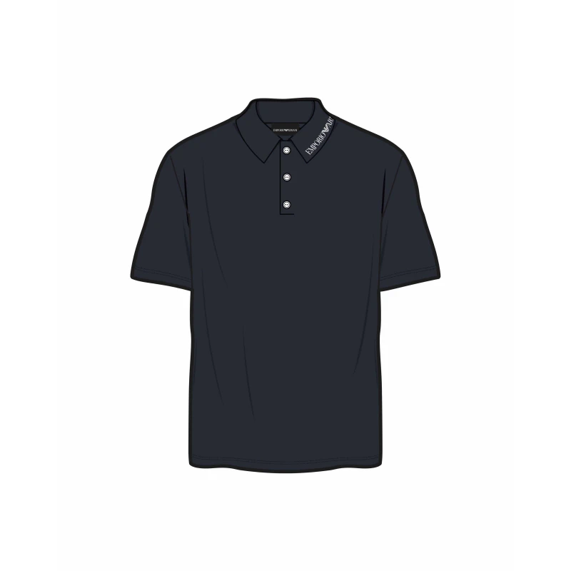 Image of Emporio Armani Mens Short Sleeve Polo Shirt Armani Blue male S