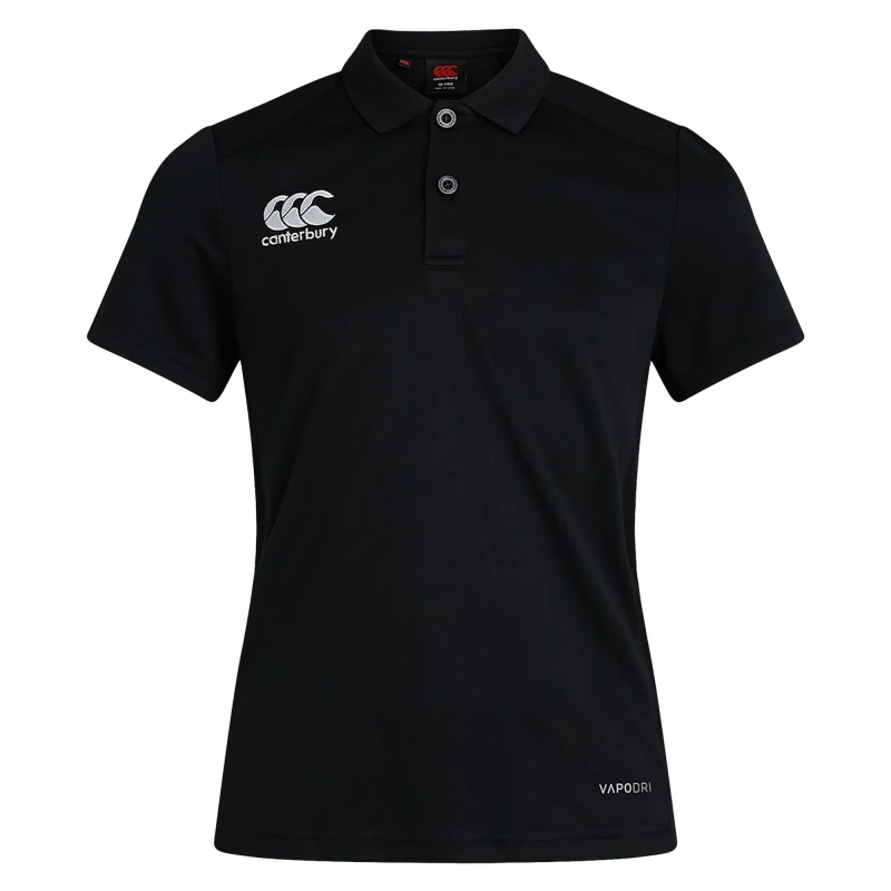 Image of Canterbury Club Dry Polo Shirt in Black Size: 4 Years Black Unisex 4 Years