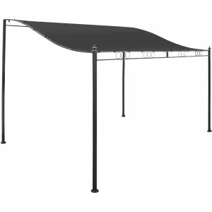 Image of Greenhurst 3m Wall Mounted Gazebo Grey Metal