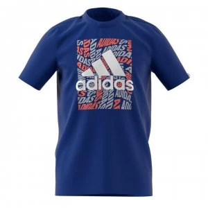 Image of adidas Camo Linear T Shirt Junior - Royal Blue