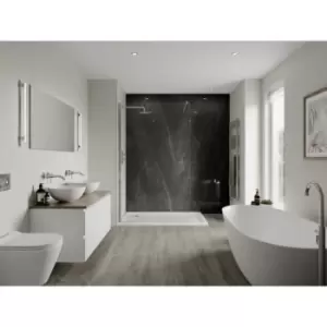 Image of Multipanel Linda Barker Bathroom Wall Panel Hydrolock 2400 X 900mm Jet Noir