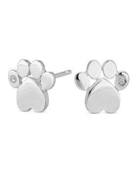 Image of Simply Silver Paw Print Stud Earring