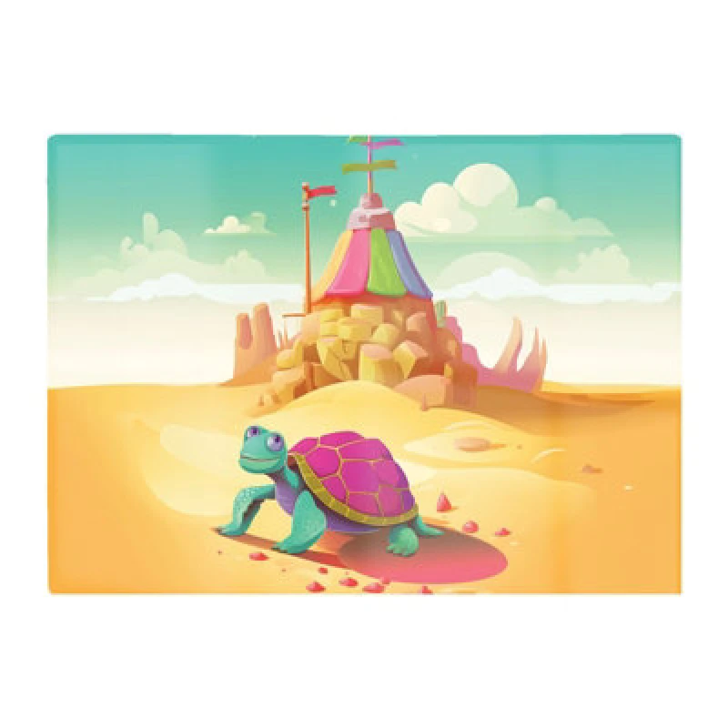 Image of Warren Reed Designer Turtle On A Beach Holiday Glass Chopping Board