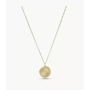 Image of Fossil Womens Georgia Lunar Nights White Mother-Of-Pearl Pendant Necklace - Gold