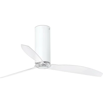 Image of Faro Tube - Medium Ceiling Fan with / without Light Clear, White Gloss