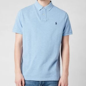 Image of Polo Ralph Lauren Mens Custom Slim Fit Mesh Polo Shirt - Jamaica Heather - S