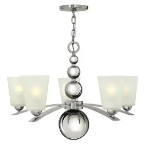 Image of 5 Light Multi Arm Chandelier Polished Nickel Finish, E27