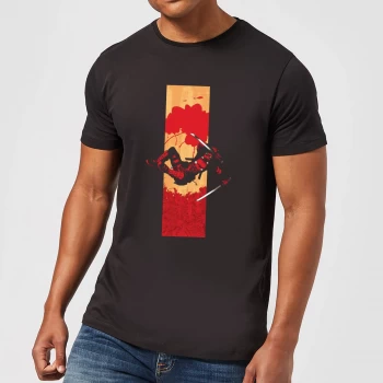 Image of Marvel Deadpool Blood Strip Mens T-Shirt - Black - 5XL