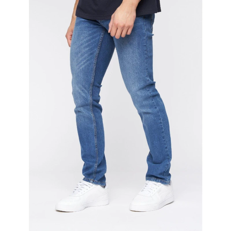 Image of Crosshatch Crosshatch Men Malcolm Slim Fit Jeans in Mid Blue Size: 34R Mid Blue 34R Male 5059294418386
