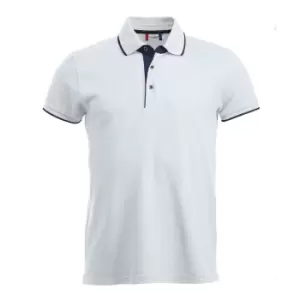 Image of Clique Mens Seattle Polo Shirt (S) (White/Dark Navy)