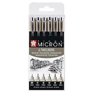 Image of Sakura Pen Set Pigma Micron Assorted Pack of 6