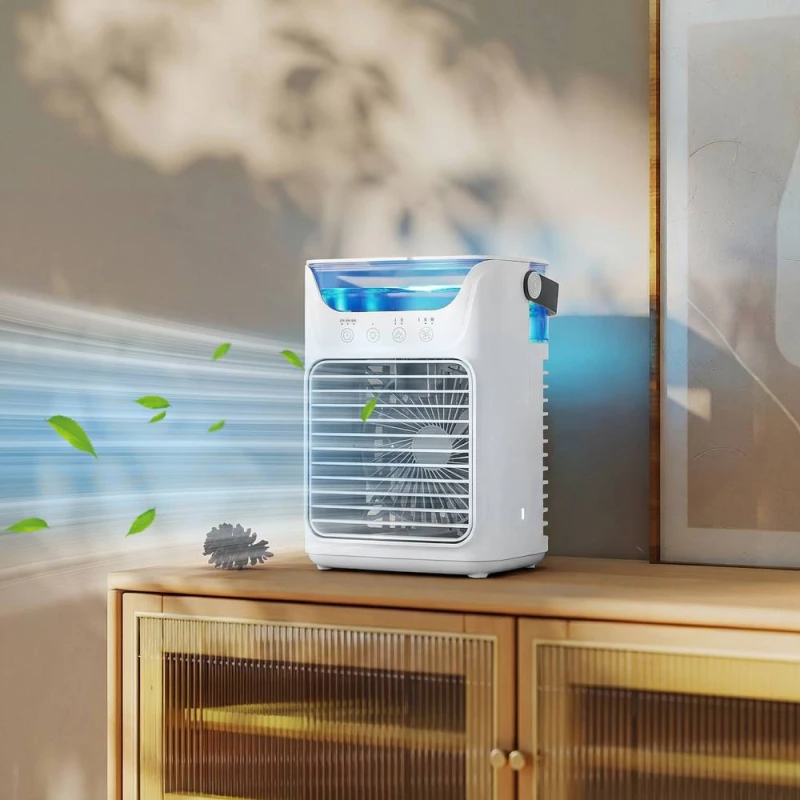 Image of HOMCOM Desk Fan with Adjustable Head, 3-Speed Table Fan in White White Unisex