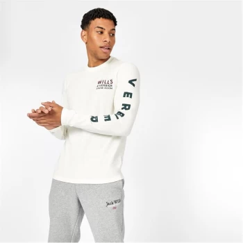 Image of Jack Wills Crofton Long Sleeve Graphic T-Shirt - White