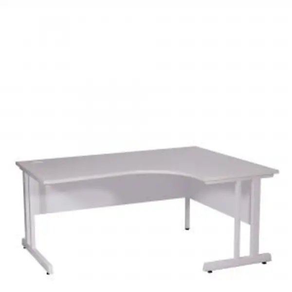 Image of Aspire Ergonomic Right Hand Corner Desk - 1800mm Wide - 800-1200mm NTDSETED1800RWHWH