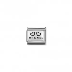 Image of Nomination Composable Classic Plate Mr Mrs Link 330109/01