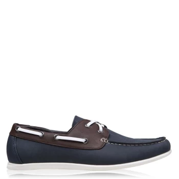 Image of Soviet Classic Mens Boat Shoes - Navy/Tan