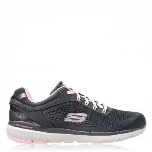 Image of Skechers Flex Appeal 3 Ladies Trainers - Grey/Pink