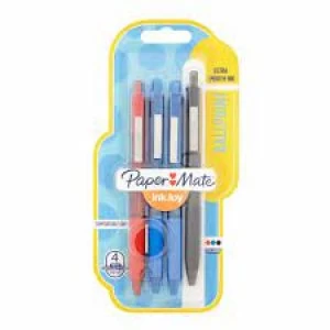 Image of Paper Mate Papermate Inkjoy Ballpoint Pen 300RT STD Medium Nib Assorted Ink 4pk