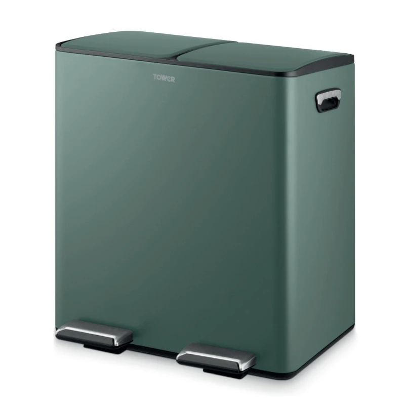 Image of Tower 40L Recycling Pedal Bin Bins Medium Green 72381315390