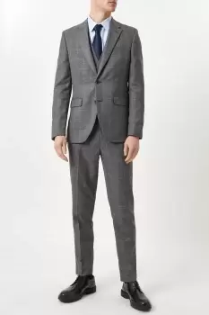 Image of Slim Grey Blue Highlight Check Suit Trousers
