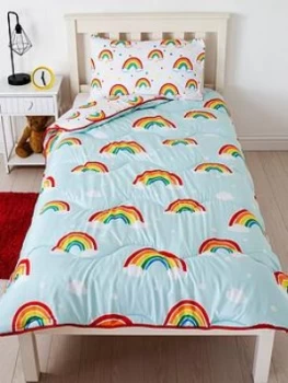 Image of Rainbow Coverless Quilt 10.5 Tog Single With Pillowcase, Multi