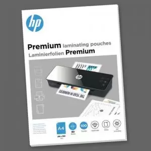 Image of HP Premium Laminating Pouches A4 80 micron Pack 100 9123 61275LM