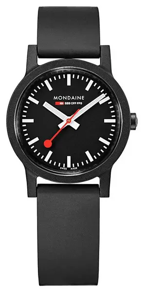 Image of Mondaine MS1.32120.RB Essence Quartz Black Dial Black Watch