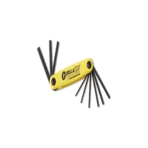 Image of Bondhus 9pc Imperial Folding Gorillagrip Hex Allen Key Set 12589 5/64 to 1/4