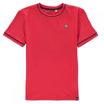 Image of Original Penguin Tipped Logo T-Shirt - Lipstick Red