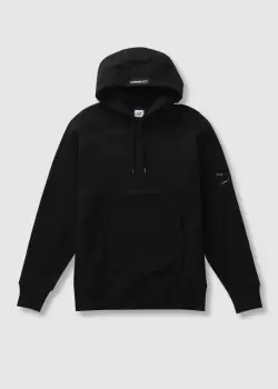 Image of C.P. Company Mens Diagonal Raised Fleece Pullover Hoodie In Black