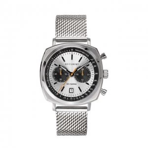 Image of Accurist Silver Chronograph Retro Watch - 7365