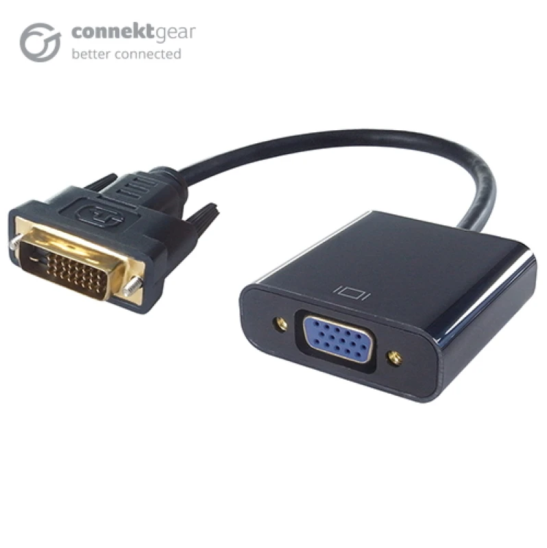 Image of connektgear DVI-D 24+1 to VGA Active Adapter - Male to Female (DVI Sou