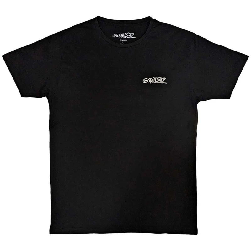 Image of Gorillaz Mens Pocket Spray - George Group T-Shirt in Black Size: Small Black Male S