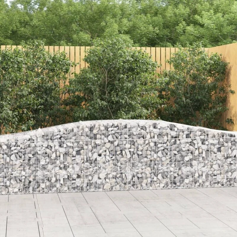 Image of VIDAXL Arched Gabion Baskets 7 pcs 400x50x60/80cm Galvanised Iron Vidaxl 8720845565183