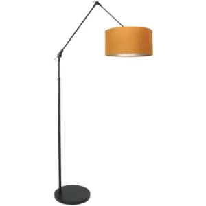 Image of Sienna Prestige Chic Floor Lamp with Shade Matte Black, Gold