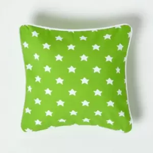 Image of Cotton Green Stars Cushion Cover, 30 x 30cm - Green - Homescapes