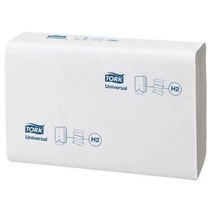 Image of Original Tork H Towel Z Fold Strong Absorbent 250 Sheets White Pack of 12 Sleeves