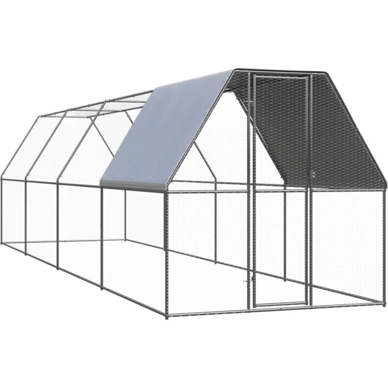 Image of VIDAXL Outdoor Chicken Cage 2x8x2 m Galvanised Steel Vidaxl 8720286764695