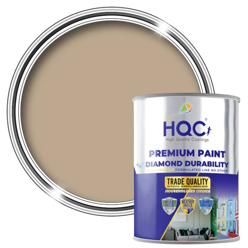 Image of HQC PAINTS Wood Paint - 20L - Best Use For Fences, Gates, Sheds & Furniture in Sandstone Sandstone Unisex 20L