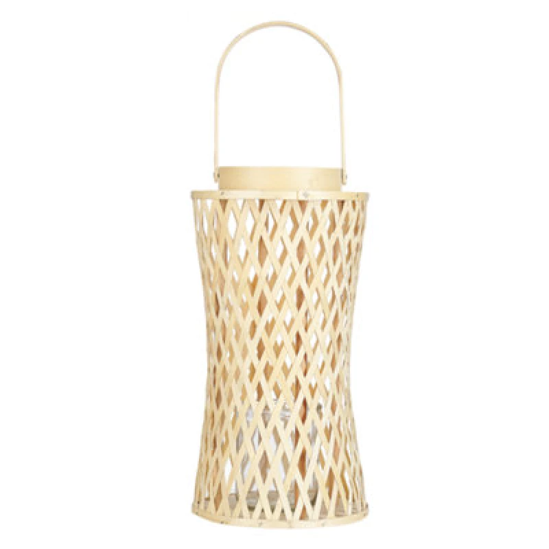 Image of Beliani Lantern Mactan Bamboo Wood 38cm Natural
