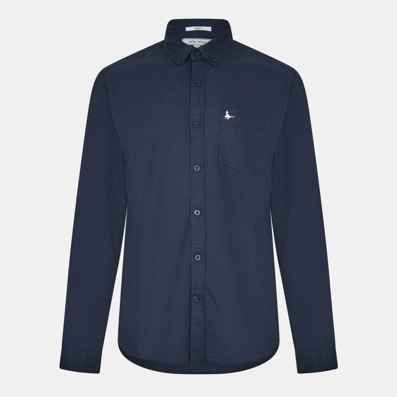 Image of Jack Wills JackWills Wadsworth Oxford Shirt Mens Navy male XS