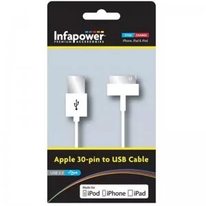 Image of Infapower 30-Pin Apple Dock USB Cable - 1M