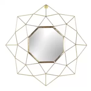 Image of Gold Geo 60cm Round Circular Wall Mirror Brass