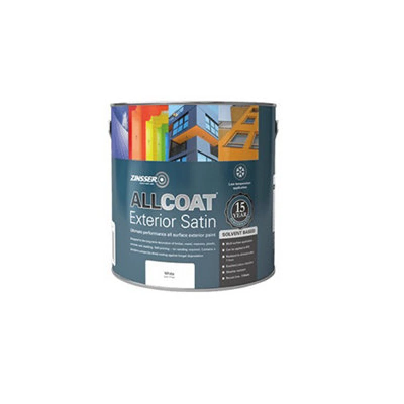Image of Zinsser Allcoat Exterior Solvent Based Satin Black 1L