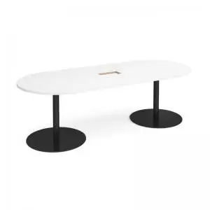 Image of Eternal radial end boardroom table 2400mm x 1000mm with central cutout