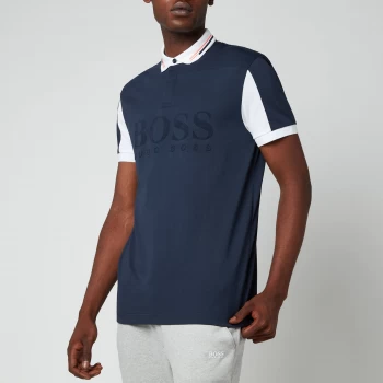 Image of Hugo Boss Athleisure Pavel Tonal Logo Polo Shirt Navy Size XL Men