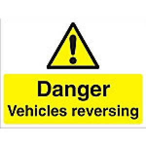 Image of Warning Sign Vehicles Reversing Fluted Board 45 x 60 cm