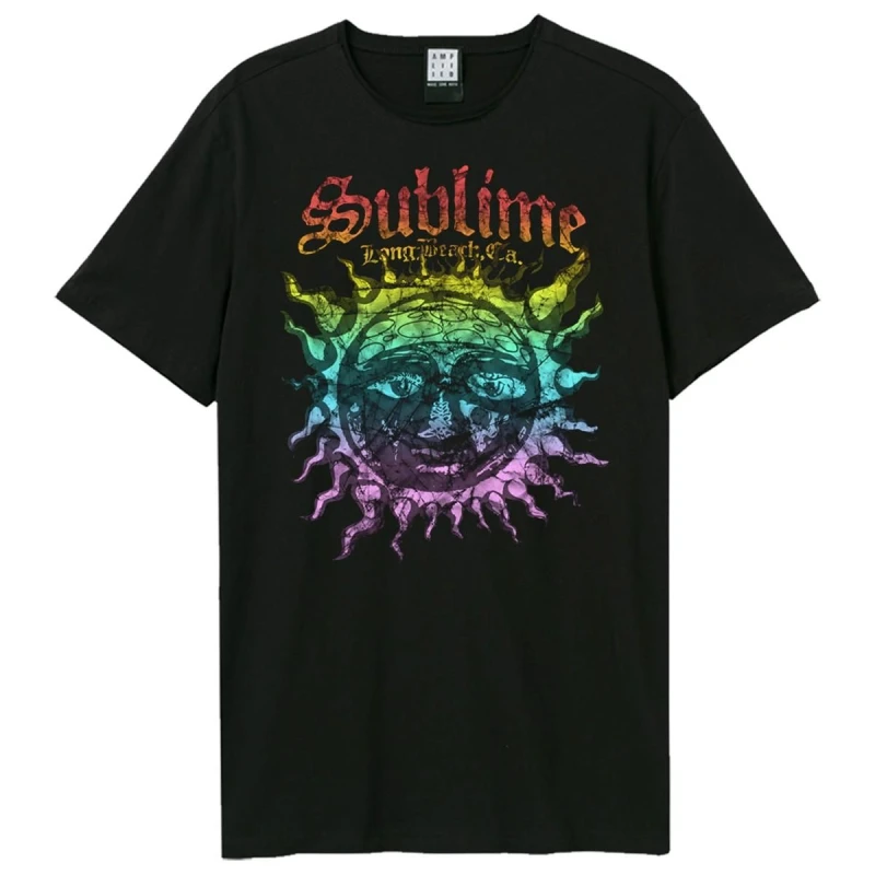 Image of Amplified Amplified Men Ombre Sun Sublime T-Shirt in Black Size: X-Small Black XS Male 5063852069460